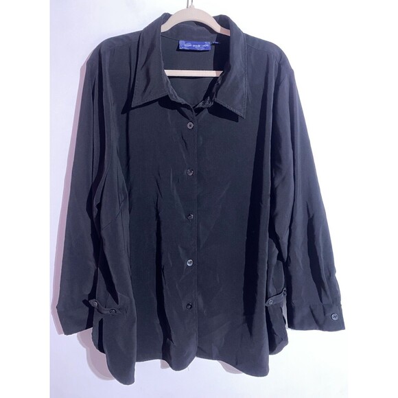 Susan Graver Tunic 3X Black Weekend Liquid Knit Fall Minimalist Quite Luxury - Picture 2 of 11